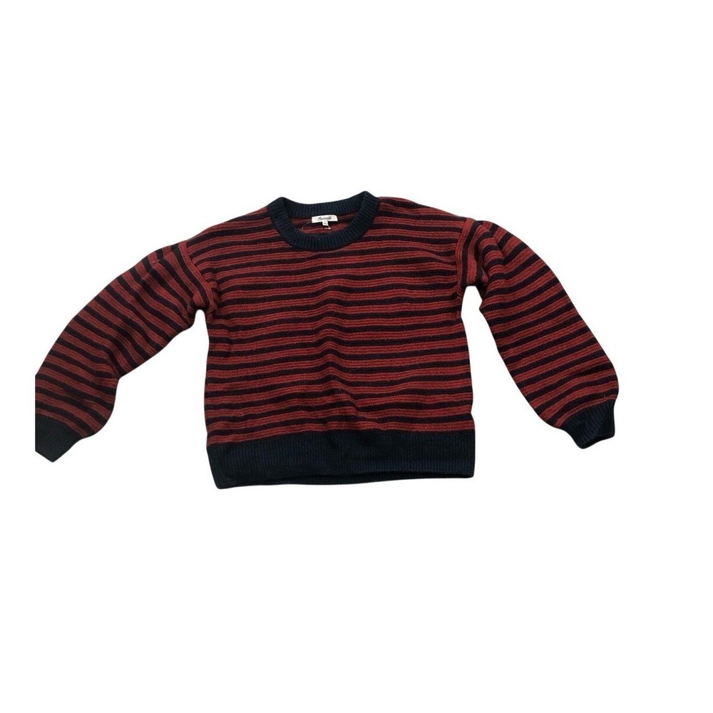 Madewell Red and Black‎ Striped Knit Sweater